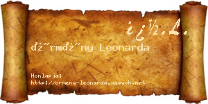Örmény Leonarda névjegykártya